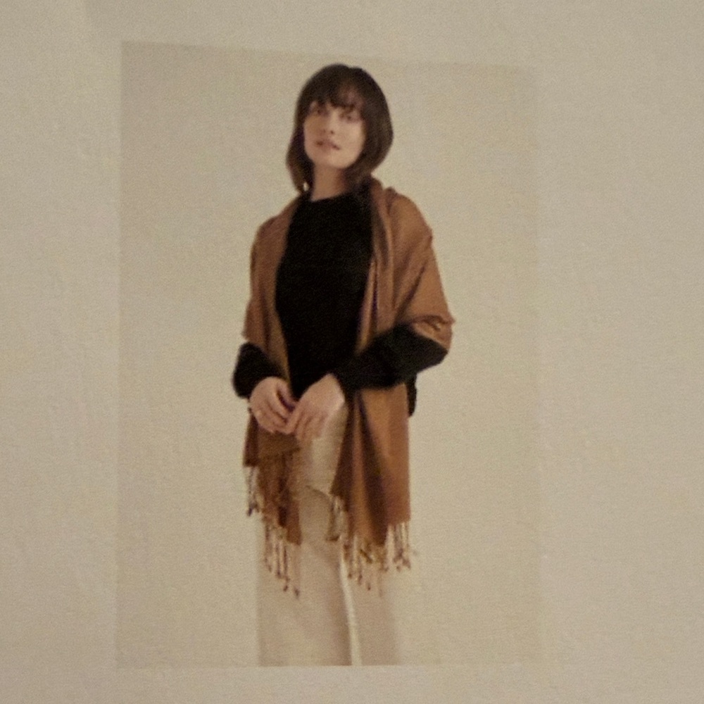Quince, featherweight, cashmere silk fringe scarf - New